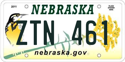 NE license plate ZTN461