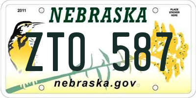 NE license plate ZTO587