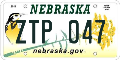NE license plate ZTP047