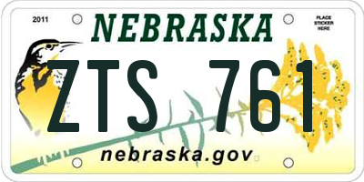 NE license plate ZTS761