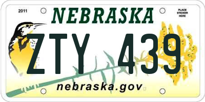 NE license plate ZTY439