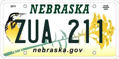 NE license plate ZUA211