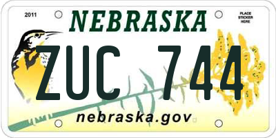 NE license plate ZUC744
