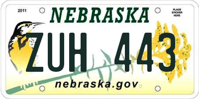 NE license plate ZUH443