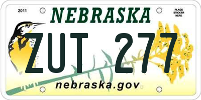 NE license plate ZUT277
