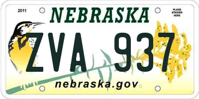NE license plate ZVA937