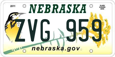 NE license plate ZVG959