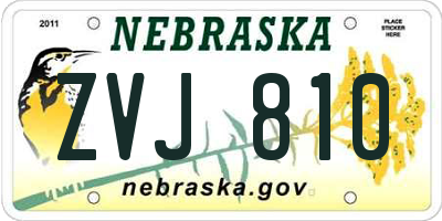 NE license plate ZVJ810