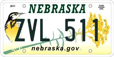 NE license plate ZVL511
