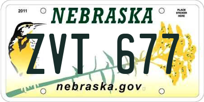 NE license plate ZVT677