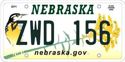 NE license plate ZWD156