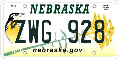 NE license plate ZWG928