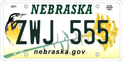 NE license plate ZWJ555