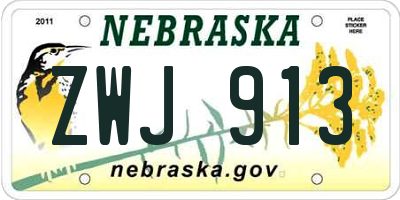 NE license plate ZWJ913