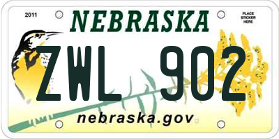 NE license plate ZWL902