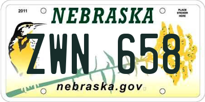 NE license plate ZWN658