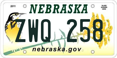 NE license plate ZWQ258