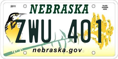 NE license plate ZWU401