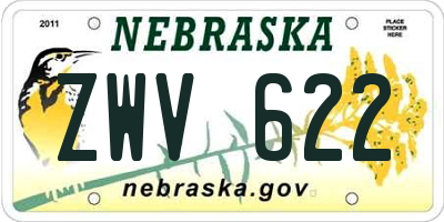 NE license plate ZWV622