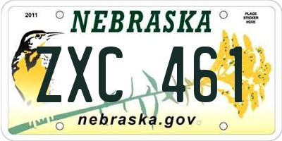NE license plate ZXC461