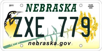 NE license plate ZXE779