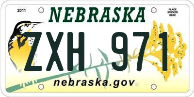 NE license plate ZXH971