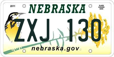 NE license plate ZXJ130