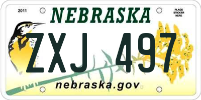 NE license plate ZXJ497
