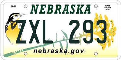 NE license plate ZXL293