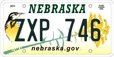 NE license plate ZXP746