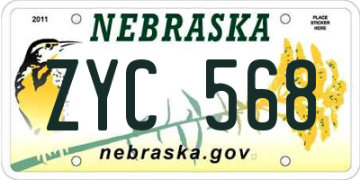 NE license plate ZYC568