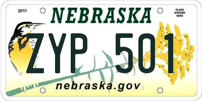 NE license plate ZYP501