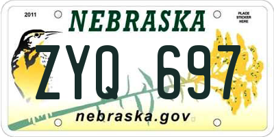 NE license plate ZYQ697