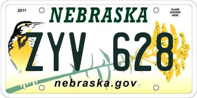 NE license plate ZYV628