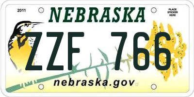 NE license plate ZZF766