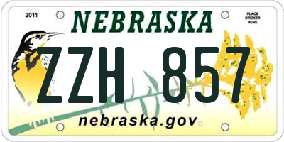 NE license plate ZZH857