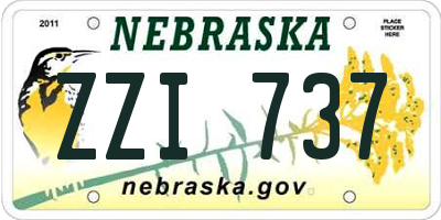 NE license plate ZZI737