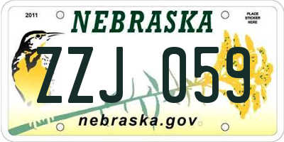 NE license plate ZZJ059
