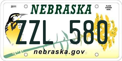 NE license plate ZZL580