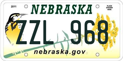 NE license plate ZZL968