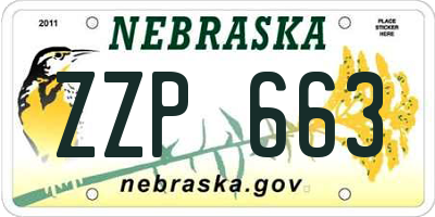 NE license plate ZZP663