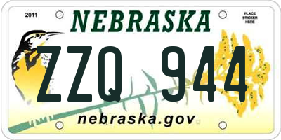 NE license plate ZZQ944