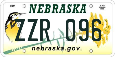 NE license plate ZZR096