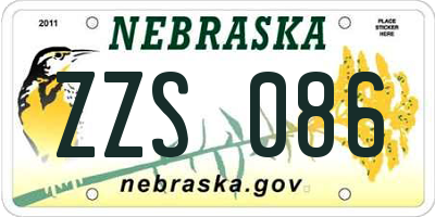 NE license plate ZZS086