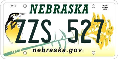 NE license plate ZZS527