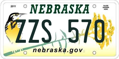 NE license plate ZZS570