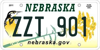 NE license plate ZZT901
