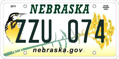 NE license plate ZZU074