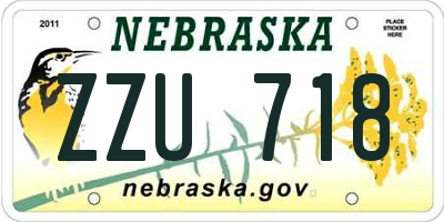 NE license plate ZZU718