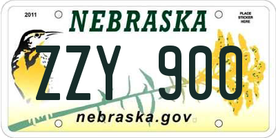 NE license plate ZZY900